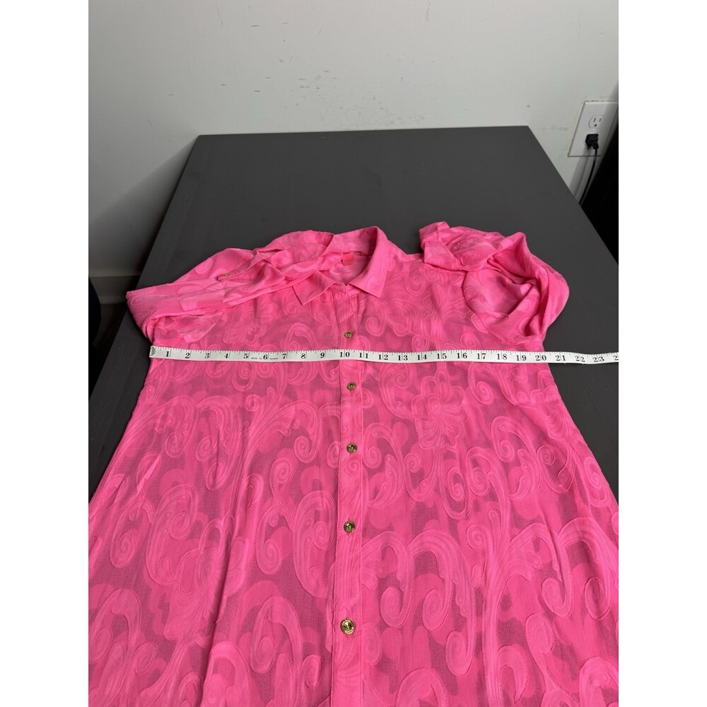 Lilly Pulitzer Natalie Shirtdress Beach Swim Cover Up Neon Pink NWT - Picture 6 of 8